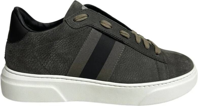 Stokton Grijze Nabuk Sneakers met Elastiek Gray Heren