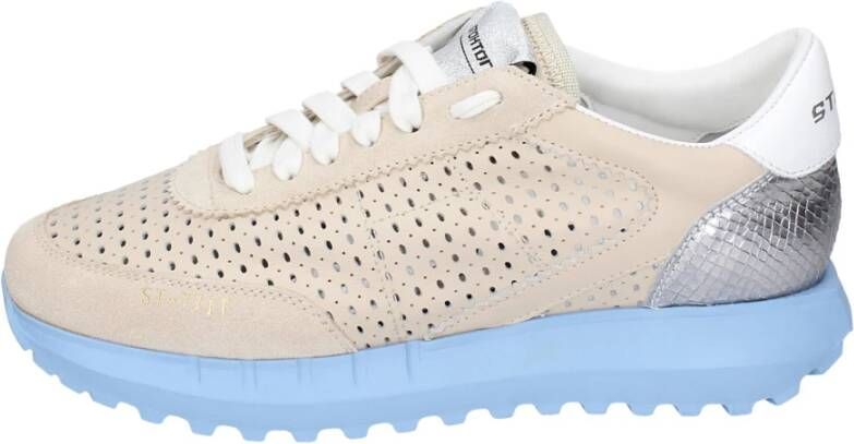 Stokton Leren Dames Sneakers Stijlvolle Schoenen Beige Dames