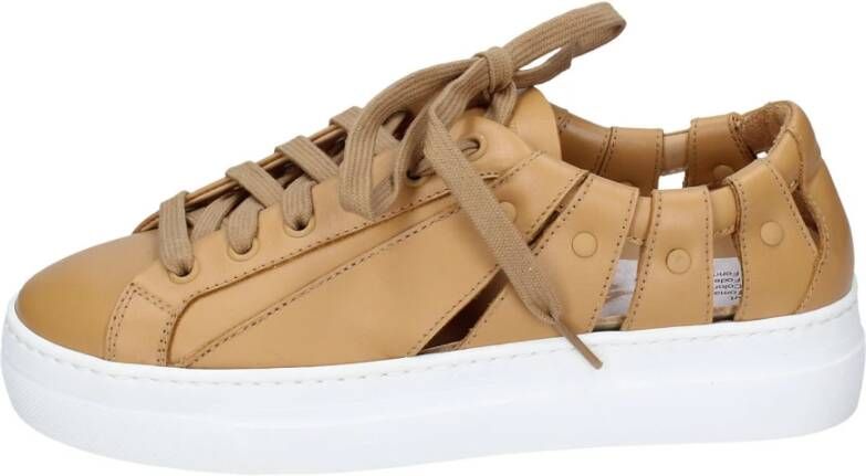 Stokton Leren Dames Sneakers Stijlvolle Schoenen Brown Dames