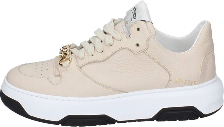 Stokton Leren Damessneakers Beige Dames