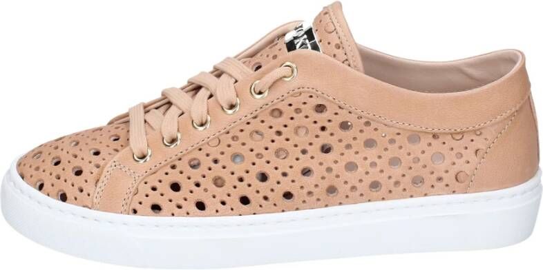 Stokton Leren Damessneakers Beige Dames