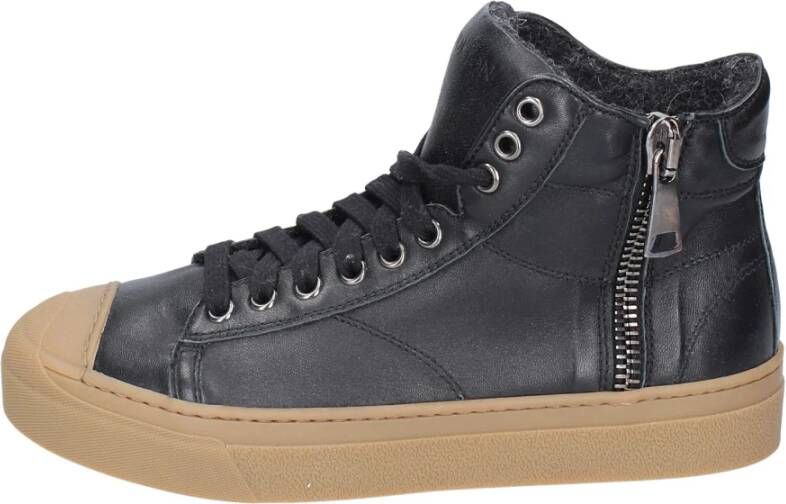 Stokton Leren Damessneakers Black Dames