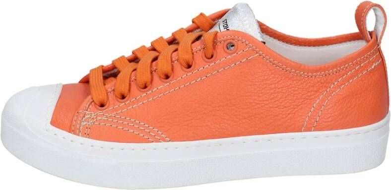 Stokton Leren Damessneakers Orange Dames