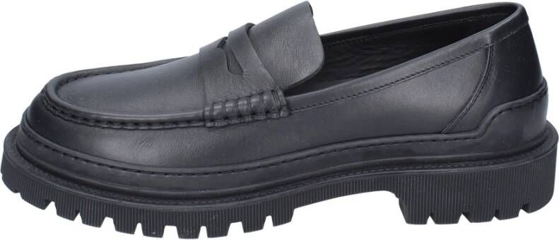 Stokton Leren Heren Loafers Schoenen Black Heren