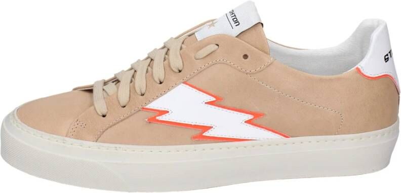 Stokton Leren Heren Sneakers Beige Heren