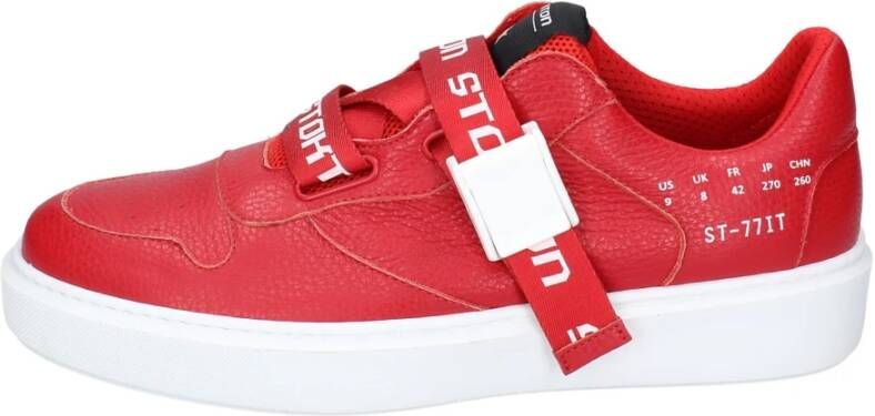 Stokton Leren Heren Sneakers Red Heren