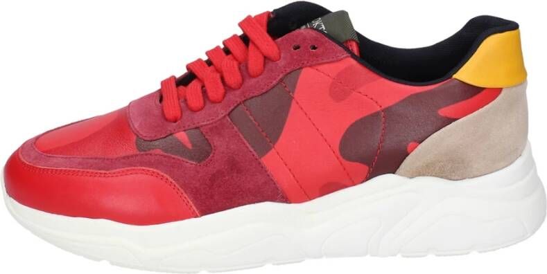 Stokton Leren Heren Sneakers Red Heren