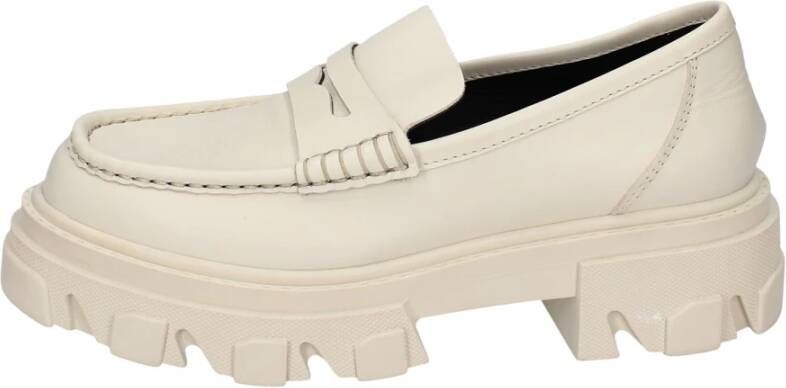 Stokton Leren Loafers voor Vrouwen Beige Dames