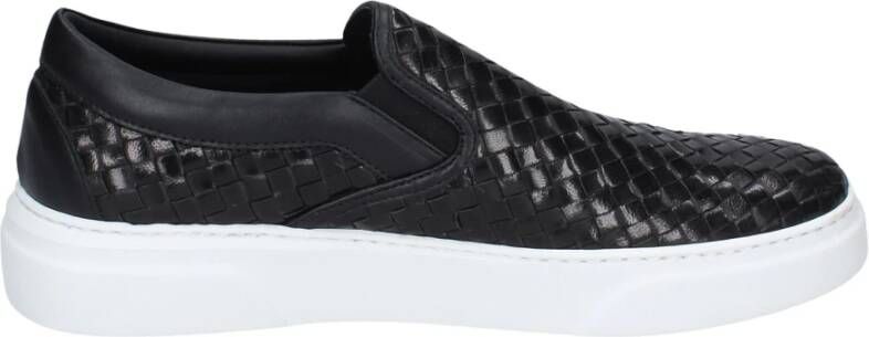 Stokton Leren Slip-On Sneakers voor Mannen Black Heren