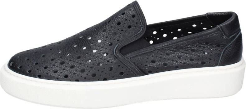 Stokton Leren Slip-On Sneakers voor Mannen Black Heren