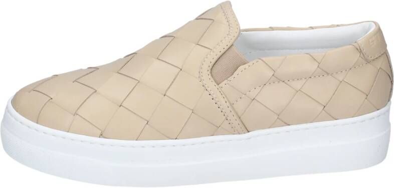 Stokton Leren Slip-On Sneakers voor Vrouwen Beige Dames