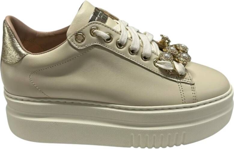 Stokton Leren Sneaker met Verwijderbare Accessoires White Dames