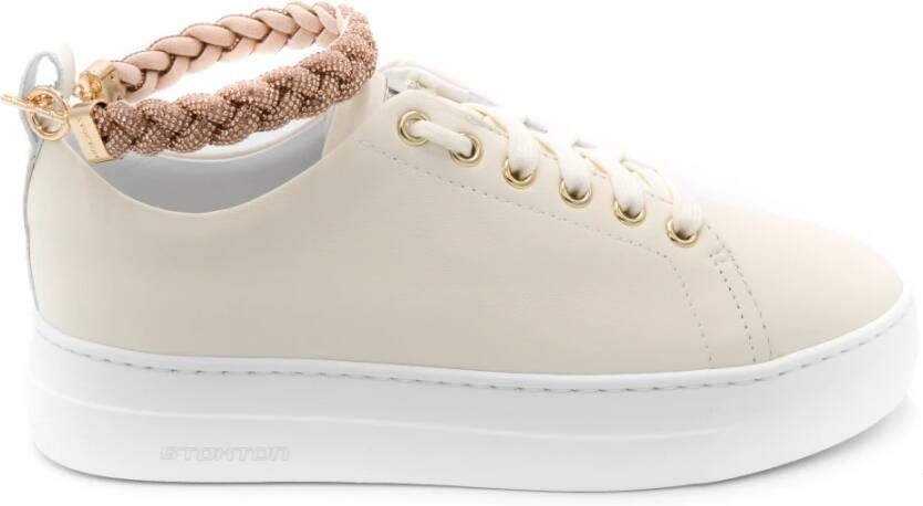 Stokton Leren Sneakers voor Vrouwen Beige Dames