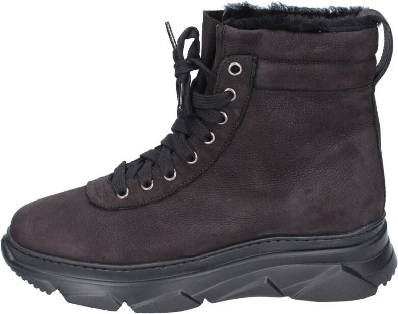 Stokton Nubuck Leren Enkellaarzen voor Vrouwen Black Dames