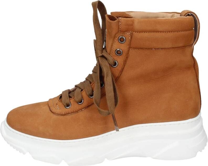 Stokton Nubuck Leren Enkellaarzen Vrouwen Brown Dames