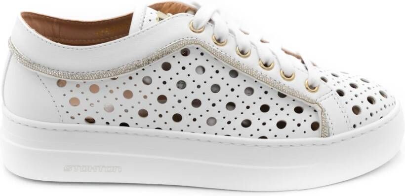 Stokton Leren Sneakers voor Vrouwen White Dames Schoenen