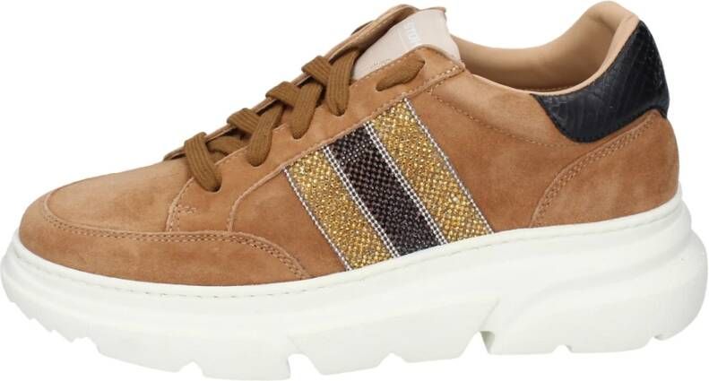 Stokton Suede Damessneakers Brown Dames