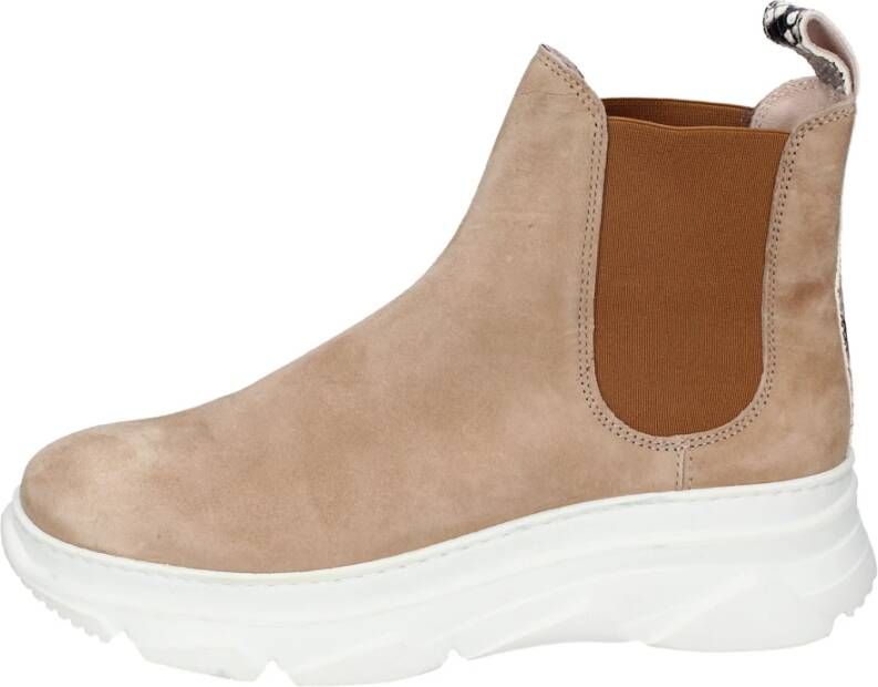 Stokton Suede Enkellaarzen voor Vrouwen Beige Dames