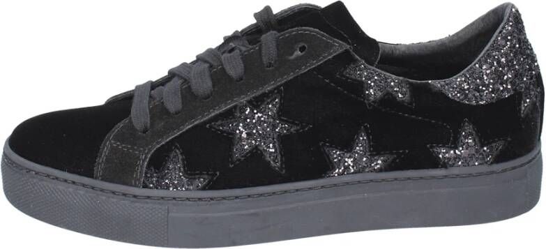 Stokton Velvet Damessneakers Black Dames