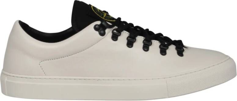 Stone Island Leren Vetersneakers Fw24 White Heren