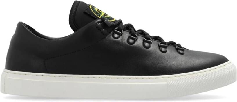 Stone Island Leren wandelsneaker geïnspireerd op trekking met metalen details Black Heren