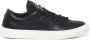 Stone Island Zwarte Leren Sneakers Rubberen Zool Black Heren - Thumbnail 1