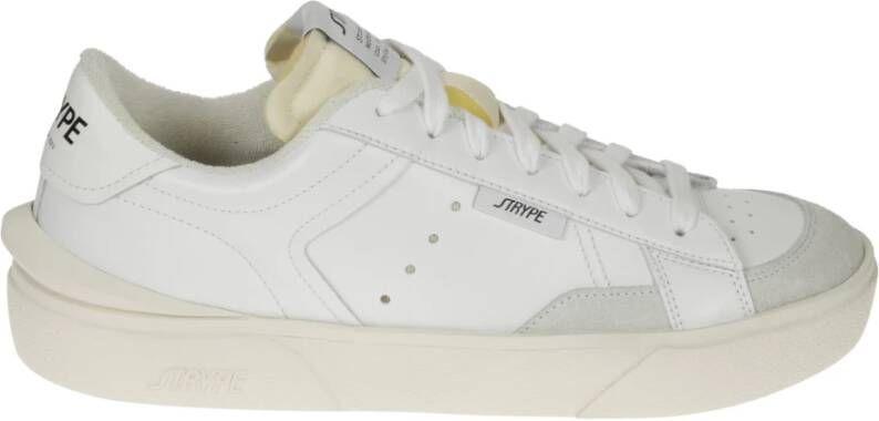 Strype Leren sneakers met suède afwerking White Heren