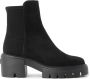 Stuart Weitzman Zwarte suède en stoffen 5050 Soho enkellaarzen Black Dames - Thumbnail 11