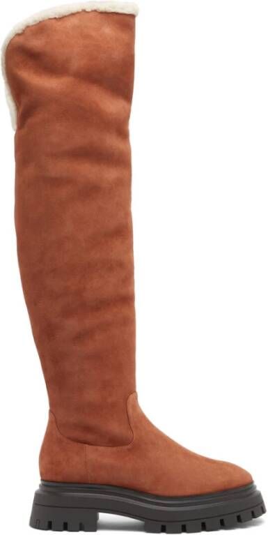 Stuart Weitzman Luxe Bedford Over-de-Knie Laarzen Brown Dames