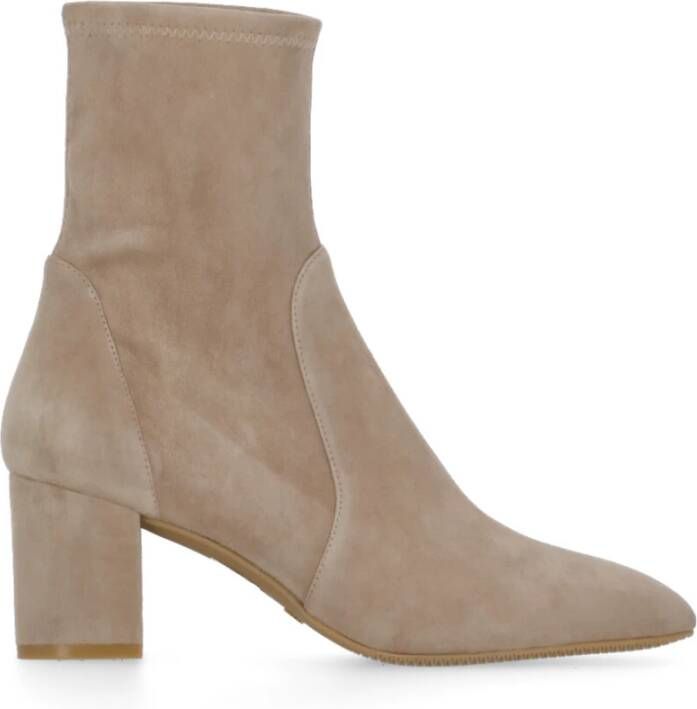 Stuart Weitzman Beige Suède Leren Dameslaarzen Beige Dames