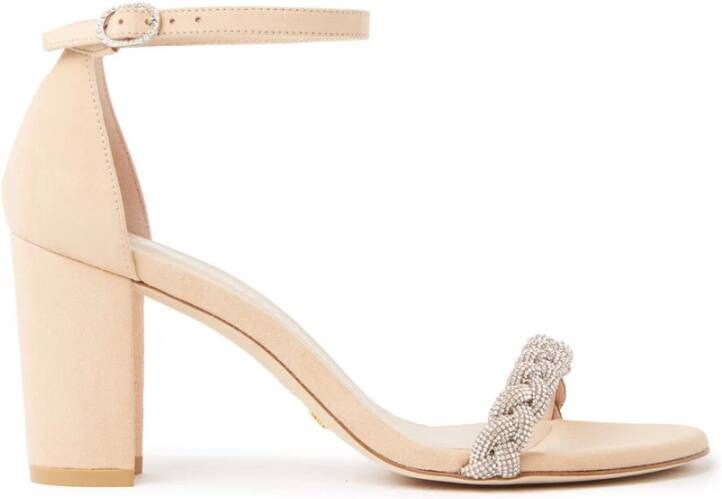 Stuart Weitzman Kristalversierde Highshine Sandaal Beige Dames