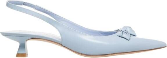 Stuart Weitzman Blauwe Leren Pumps met Puntige Neus Blue Dames