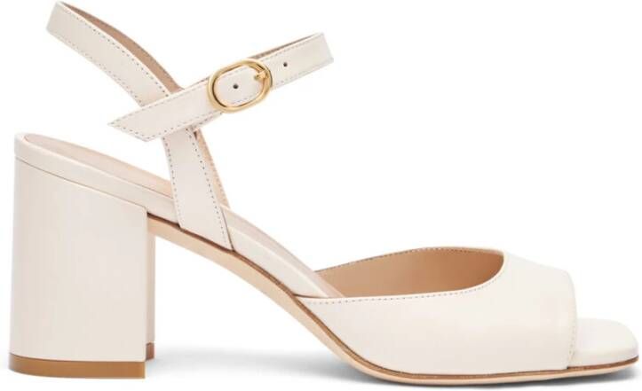 Stuart Weitzman Block Sandal Outfit Verhogen Moderne Stijl White Dames