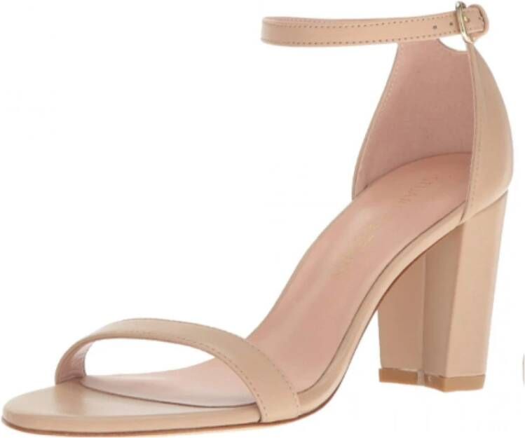 Stuart Weitzman Blokhak Minimalistische Sandalen Beige Dames