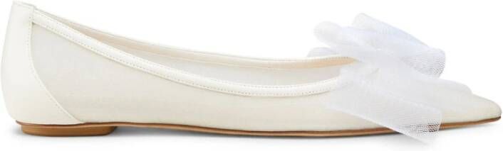 Stuart Weitzman Blushing BOW Flat Beige Dames