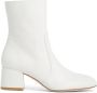 Stuart Weitzman Flareblock Zip Bootie Hak Enkellaarzen White Dames - Thumbnail 1