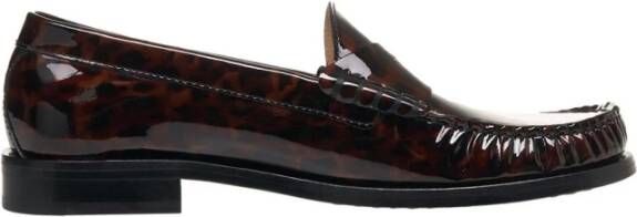 Stuart Weitzman Bruine Ballerina Loafers met dierenprint Brown Dames