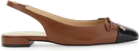 Stuart Weitzman Bruine Ballerina's met Strikdetail Brown Dames