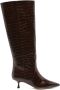 Stuart Weitzman Bruine Krokodileffect Enkellaarzen Brown Dames - Thumbnail 1