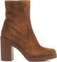 Stuart Weitzman Bruine Suède Rits Enkellaarzen Brown Dames - Thumbnail 1