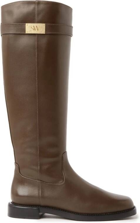 Stuart Weitzman Chiffon Calf Hoge Laarzen Brown Dames