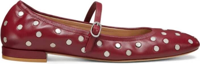 Stuart Weitzman Claris Stud Ballet Flat Red Dames