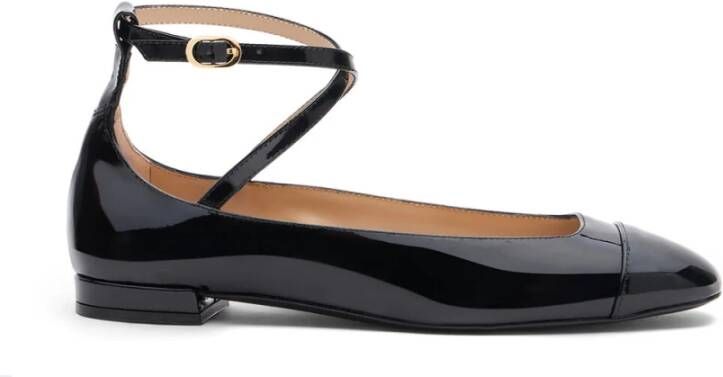 Stuart Weitzman Eden Strap Flat Black Dames