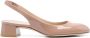 Stuart Weitzman Elastische Slingback Blokhak Schoenen Beige Dames - Thumbnail 1