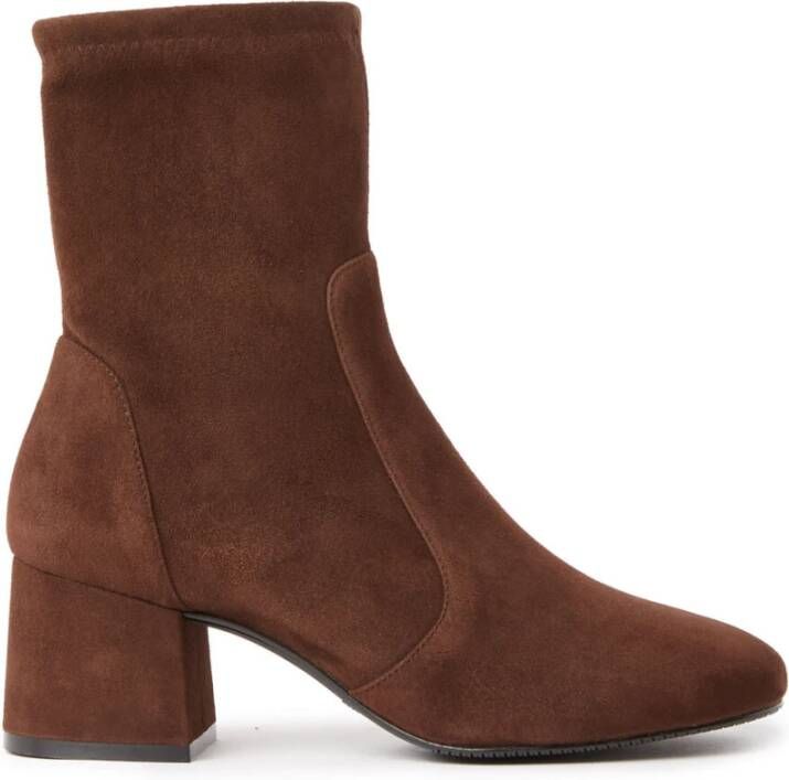 Stuart Weitzman Suede hakken enkellaarzen Bruin Dames