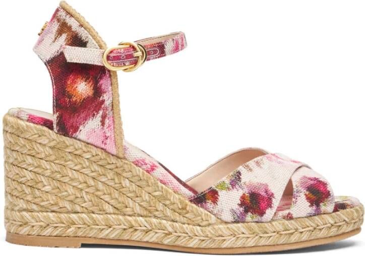 Stuart Weitzman Elegante Crossover Espadrille met Jute Zool Multicolor Dames