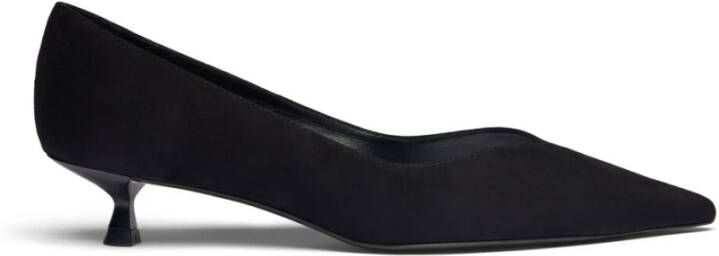 Stuart Weitzman Zwarte Suède Leren Decollete met Hak Black Dames