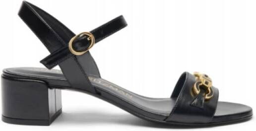 Stuart Weitzman Elegante Horsebit Leren Sandalen Black Dames