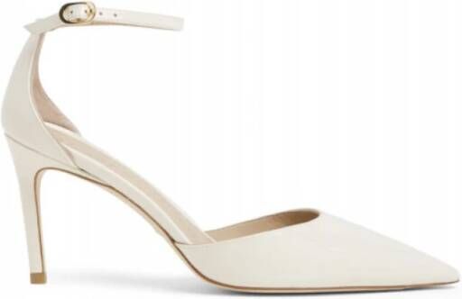 Stuart Weitzman Elegante open-zijdige enkelbandhakken Beige Dames