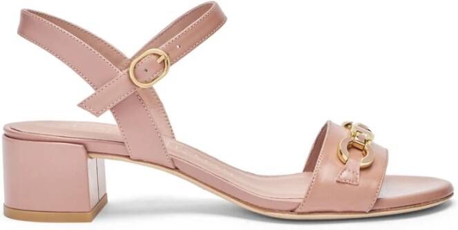 Stuart Weitzman Elegante Sandaal met Logo Detail Pink Dames